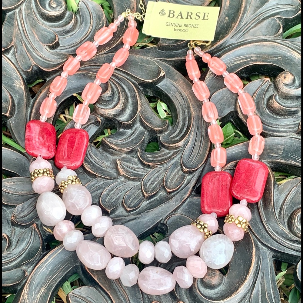 NWT! Barse Rose Quartz Necklace